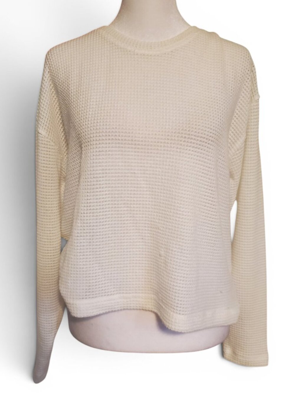 Stargazer Waffle Knit Flowy Long Sleeve Top Women's Size Large